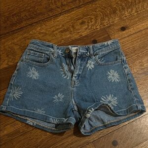 PacSun Blue Floral Jean Shorts mom short